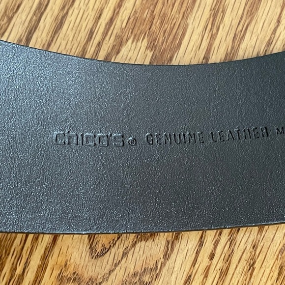 Chico’s Tortoise Toned Bold Buckle Leather Belt - Picture 4 of 9